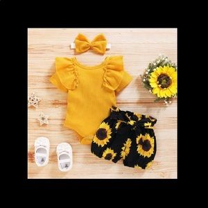 Solid Sling Romper Set